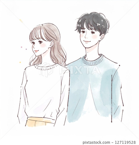 Illustration material for men and women, couples, couples, lovers, partners 127119528