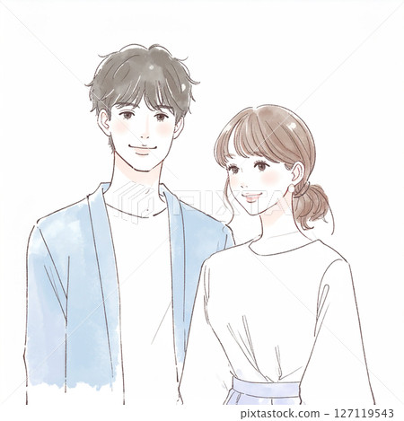 Illustration material for men and women, couples, couples, lovers, partners 127119543