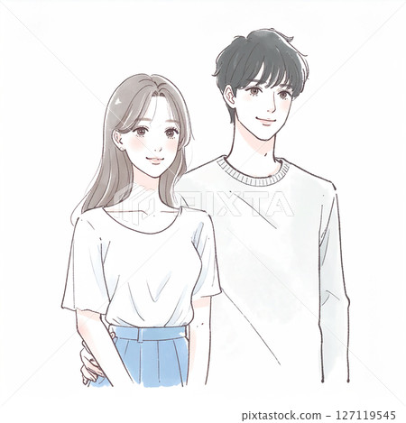 Illustration material for men and women, couples, couples, lovers, partners 127119545