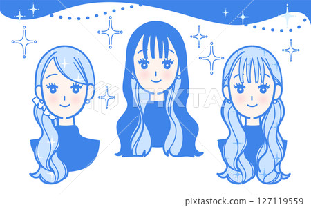 Illustration of a stylish woman's face Illustration of a stylish woman's face 127119559