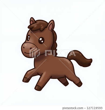 可愛的馬插畫 127119593