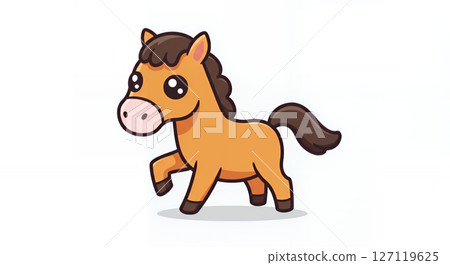 可愛的馬插畫 可愛的馬插畫 127119625