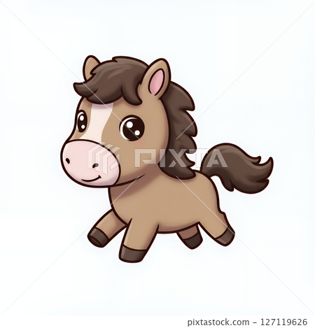 可愛的馬插畫 可愛的馬插畫 127119626