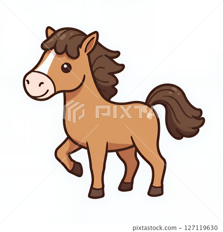 可愛的馬插畫 可愛的馬插畫 127119630