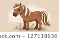Cute horse illustration 127119636
