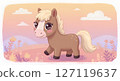 Cute horse illustration 127119637