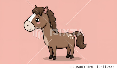 Cute horse illustration 127119638