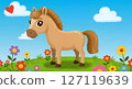 Cute horse illustration 127119639