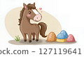 Cute horse illustration 127119641