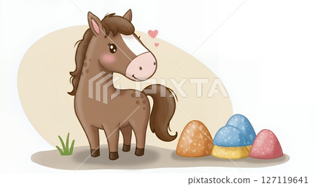 Cute horse illustration Cute horse illustration 127119641