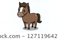 Cute horse illustration 127119642