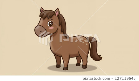 可愛的馬插畫 可愛的馬插畫 127119643