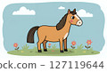 Cute horse illustration 127119644