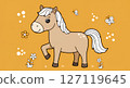 Cute horse illustration 127119645