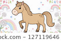 Cute horse illustration 127119646