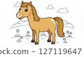 Cute horse illustration 127119647