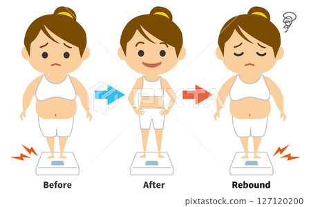 Illustration of a woman who has rebounded 127120200