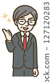 一位微笑著豎起大拇指的高級男性商人的插圖 127120283