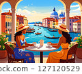 [Adobe Firefly] Relaxing with a cup of coffee at a cafe in Venice 48 127120529