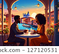 [Adobe Firefly] Relaxing with a cup of coffee in a cafe in Venice 46 127120531