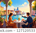 [Adobe Firefly] Relaxing with a cup of coffee at a cafe in Venice 45 127120533