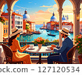 [Adobe Firefly] Relaxing with a cup of coffee at a cafe in Venice 44 127120534