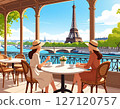 [Adobe Firefly] Relaxing with a cup of coffee at a cafe along the Seine 39 127120757