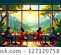 [Adobe Firefly] Relaxing at a cafe drinking coffee 38 127120758