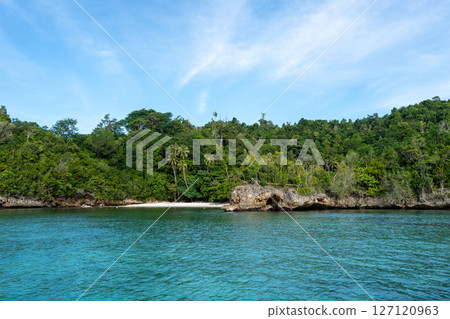 Lia beach on Waleakodi Island, Togian archipelago, Sulawesi, Indonesia Lia beach on Waleakodi Island, Togian archipelago, Sulawesi, Indonesia 127120963