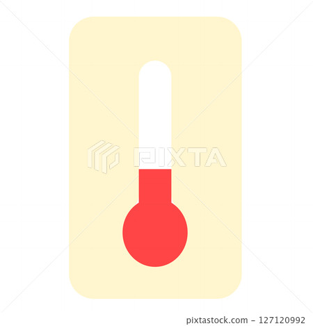 Simple thermometer icon showing temperature Simple thermometer icon showing temperature 127120992