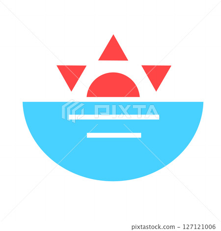 太陽從水面升起圖標 太陽從水面升起圖標 127121006
