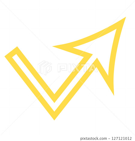 Yellow double arrow icon indicating uptrend 127121012