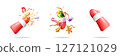 3d cartoon Christmas illustration set 127121029