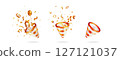 3D vector party popper 127121037