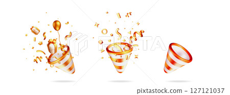3D vector party popper 127121037