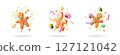 Festive gingerbread man in a 3d set collection 127121042