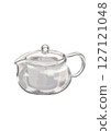 Oil painting style illustration of green tea in a teapot 127121048