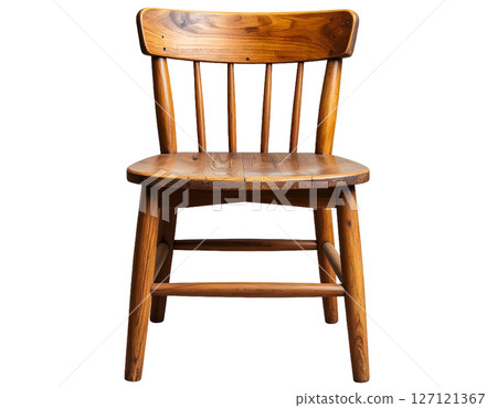 Rustic Wooden Chair on Black Background 127121367