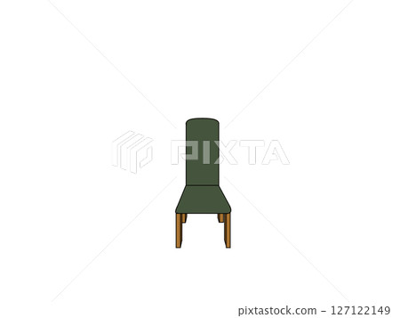 Round wooden chair with green cover 127122149