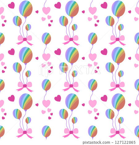 cute balloon seamless pattern for gift box wrapping or fabric design 127122865
