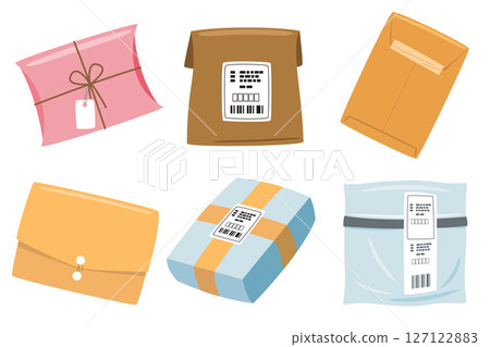 Cardboard Box Shipping and Packaging Vector Set 127122883