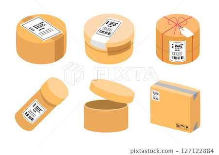 Cardboard Box Shipping and Packaging Vector Set 127122884