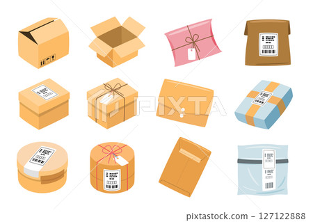 Cardboard Box Shipping and Packaging Vector Set Cardboard Box Shipping and Packaging Vector Set 127122888