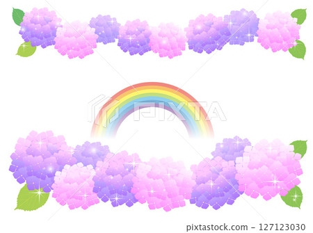 Hydrangea and rainbow background frame 8 127123030
