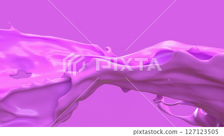The Pink liquid splash for Abstract Background image 3d Rendering. 127123505
