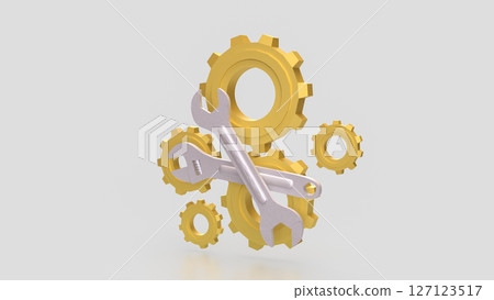 The Tool and Gear for fix or repair concept 3d Rendering. The Tool and Gear for fix or repair concept 3d Rendering. 127123517