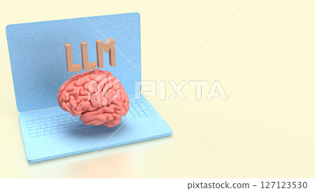 The LLM and Brain for Technology concept 3d Rendering. 127123530
