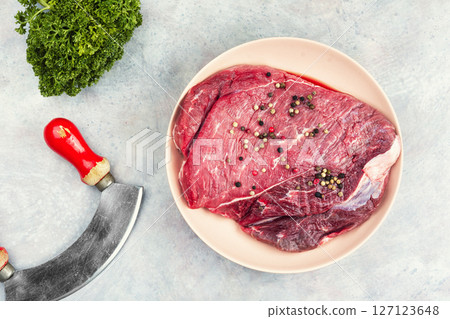 Cooking beef meat fillets. Cooking beef meat fillets. 127123648