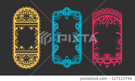 Mexican papel picado frame designs Mexican papel picado frame designs 127123748