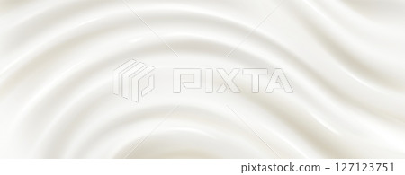 Milk or silk cream texture with flowing waves 127123751